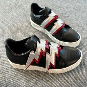 Modern Vice Bolt Embellished Leather Creeper Sneakers Size 8